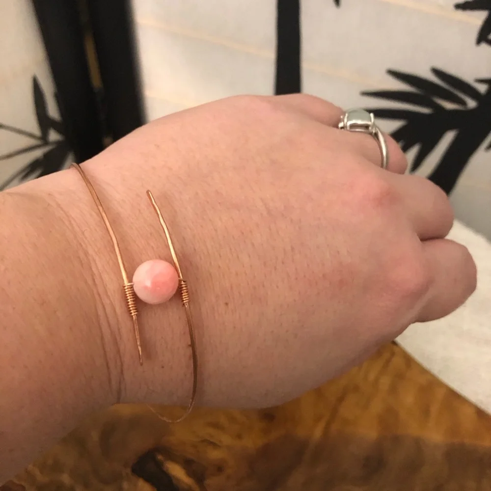 Pink‎ Quartz bangle Bracelet